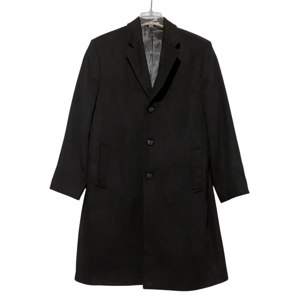 Michael Kors Mens Overcoat 46L Wool Cashmere Single Breasted Trench Coat Jacket - Picture 1 of 11